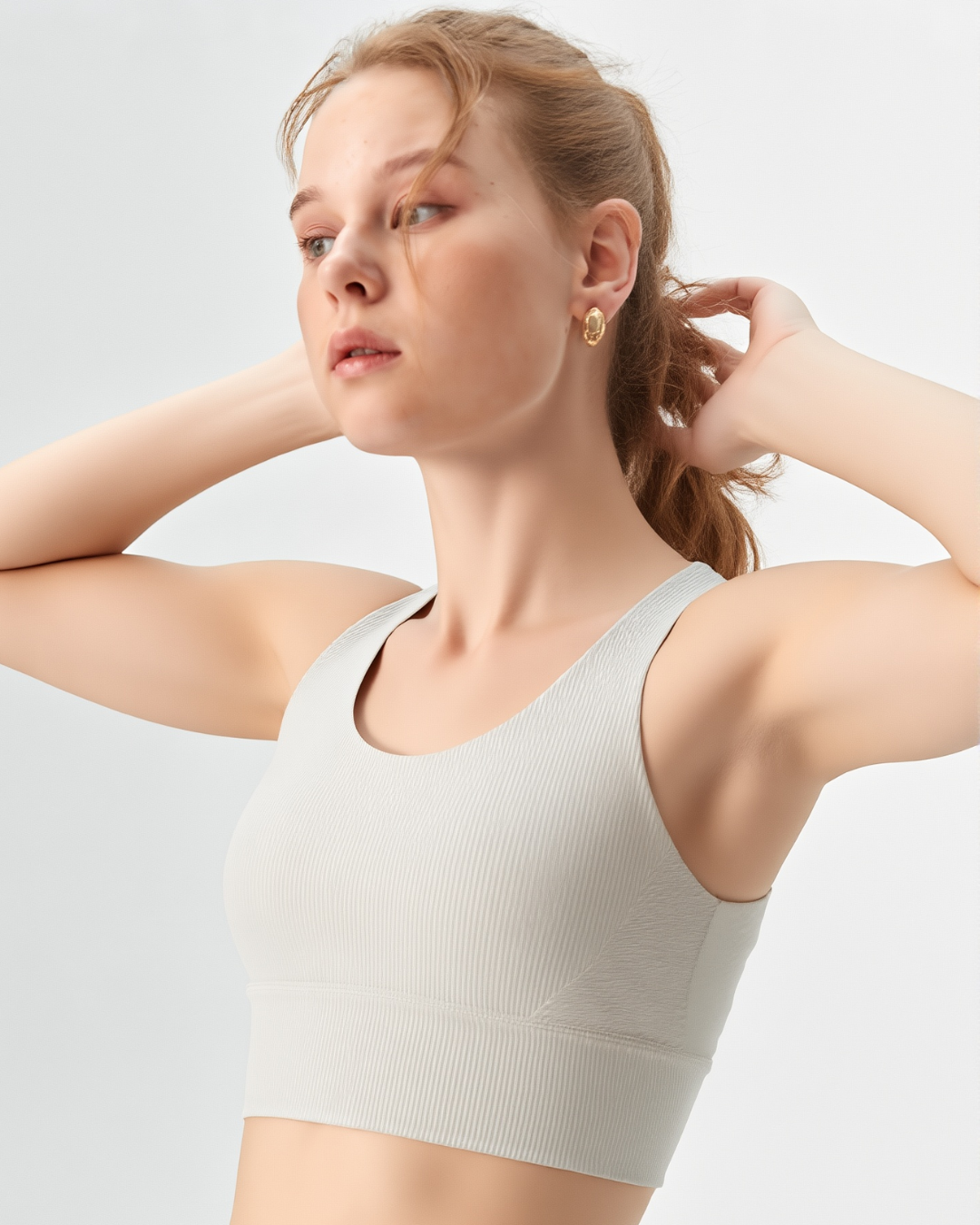 Cord Cross Back Sport Bra