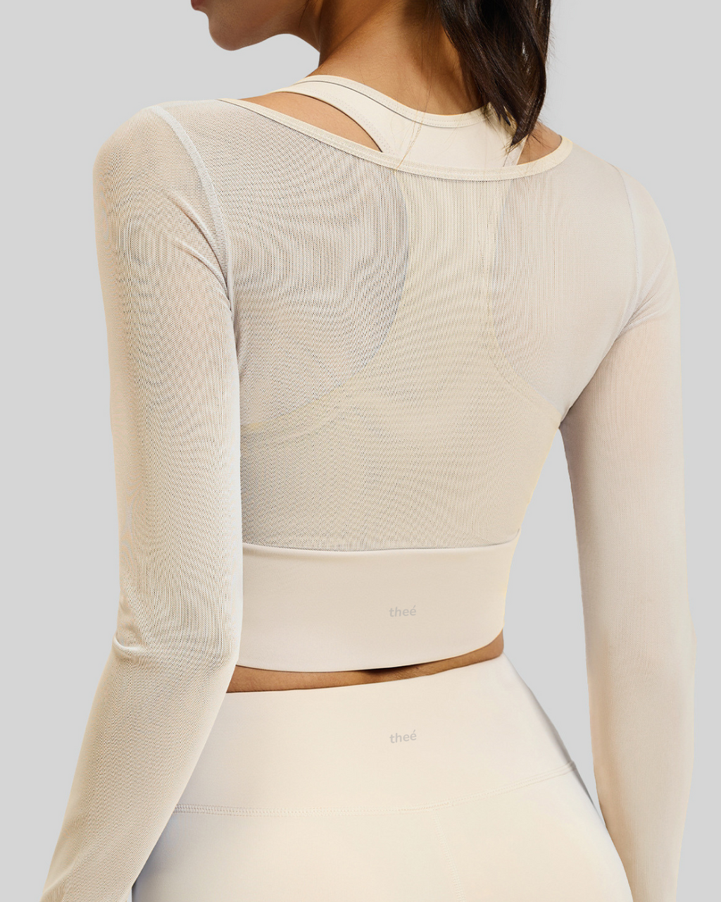 Flow Mesh Long Sleeves Waist Length Top